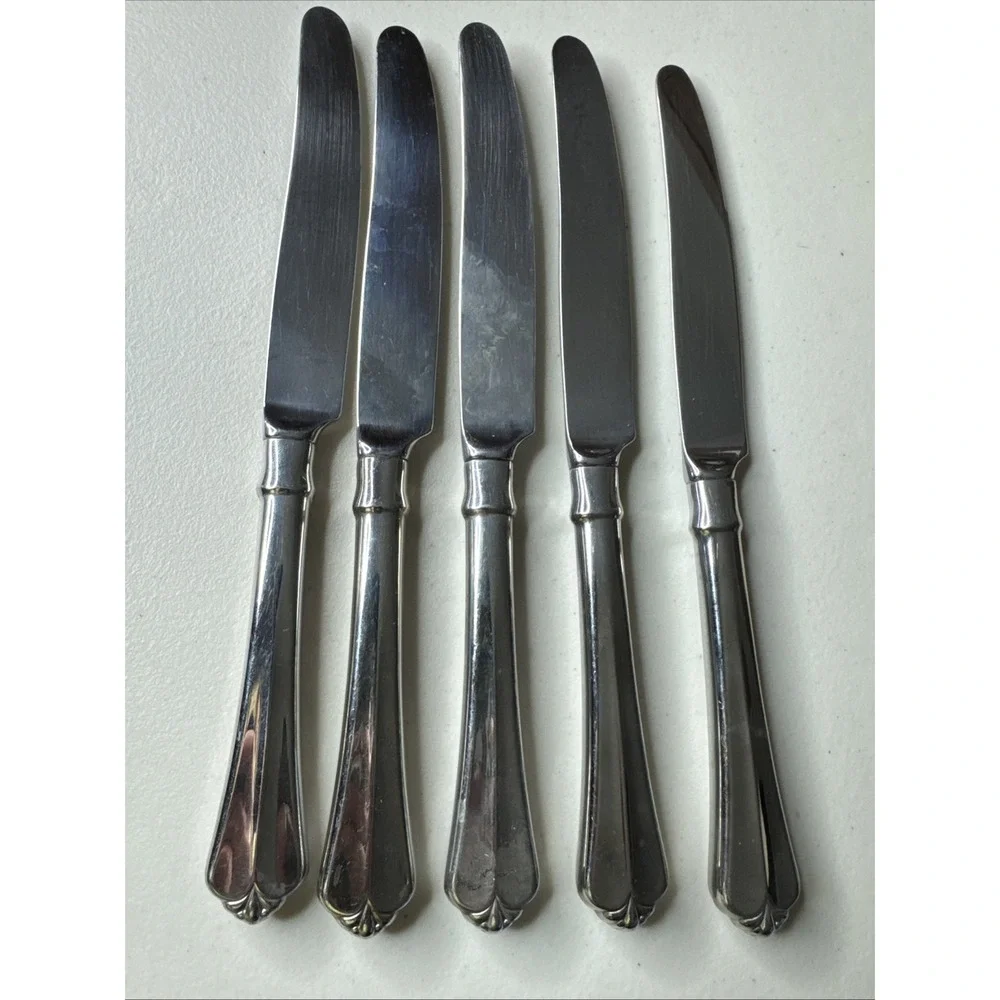 Oneida Juilliard Stainless Steel Dinner Knives, lot of 5
